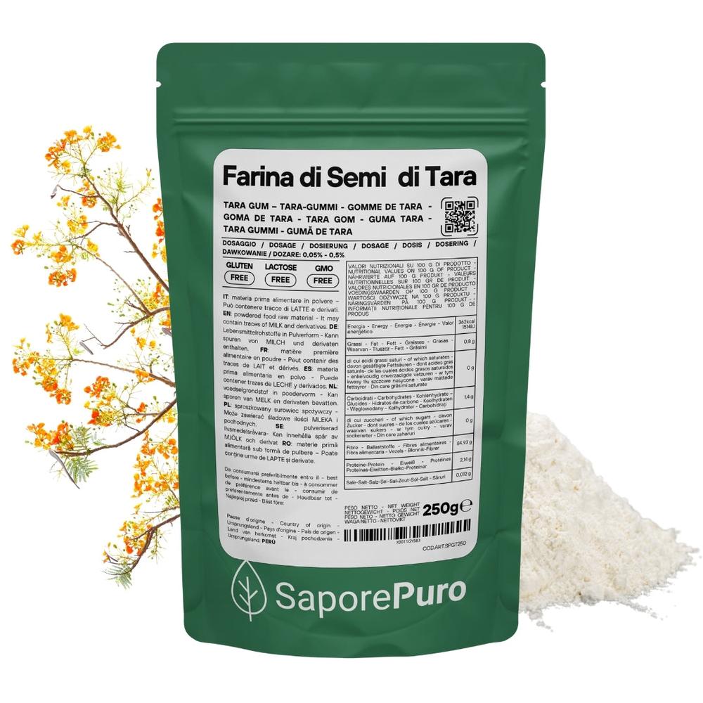 Farina di Semi di Tara - Gomma di Tara - Origine Perù - E417 - Confezionato in Italia - SaporePuro